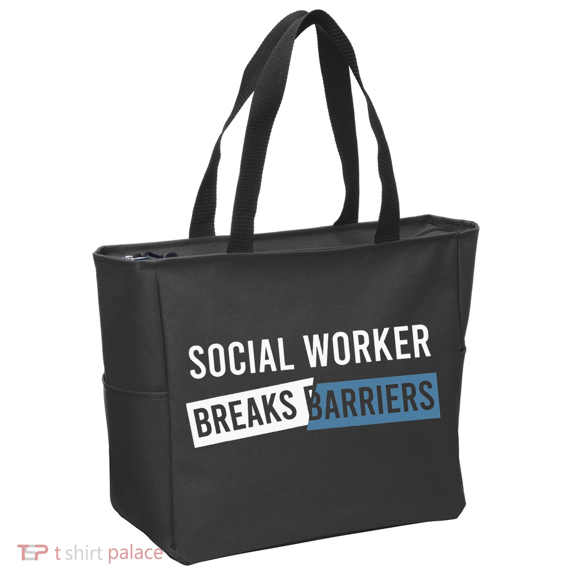Social Work Breaks Barriers Funny Social Worker Tote Bag