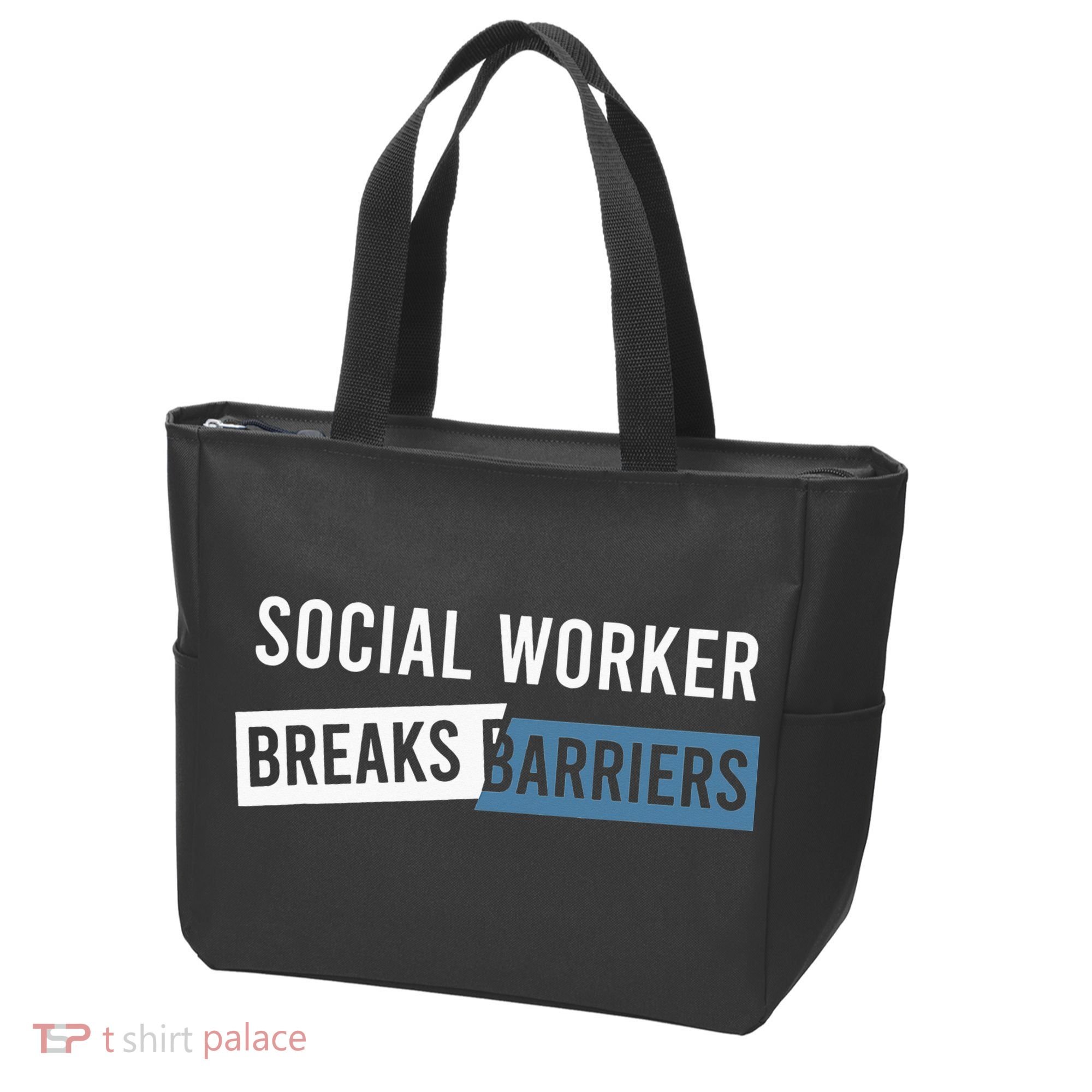 Social Work Breaks Barriers Funny Social Worker Tote Bag