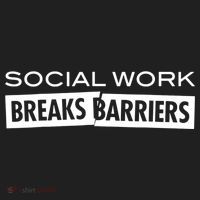 Social Work Breaks Barriers Funny Social Worker Beanie thumb 2