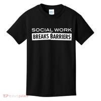 Social Work Breaks Barriers Funny Social Worker Kids T-Shirt thumb 0