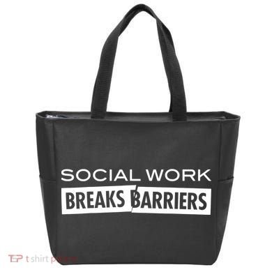 Social Work Breaks Barriers Funny Social Worker Tote Bag