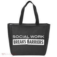 Social Work Breaks Barriers Funny Social Worker Tote Bag thumb 0
