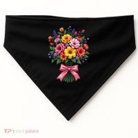 Spring Wildflower Bouquet Floral Arrangement USA-Made Doggie Bandana thumb 0