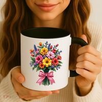 Spring Wildflower Bouquet Floral Arrangement Coffee Mug thumb 3