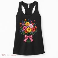 Spring Wildflower Bouquet Floral Arrangement Women's Tank Top thumb 0