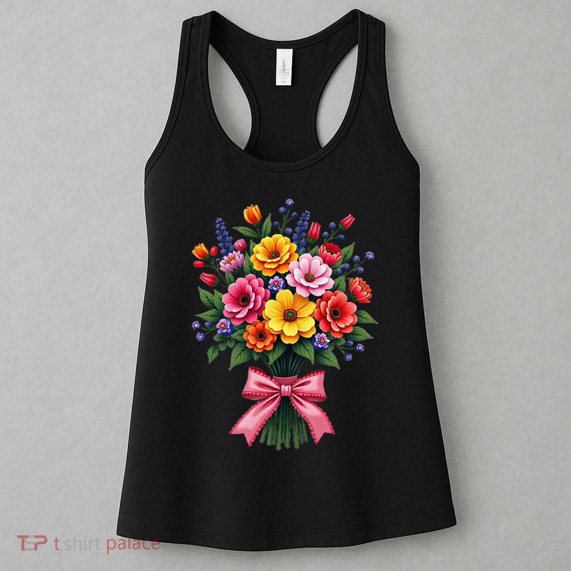 Spring Wildflower Bouquet Floral Arrangement Women's Tank Top