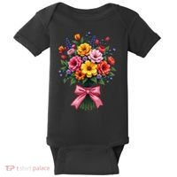 Spring Wildflower Bouquet Floral Arrangement Baby Bodysuit thumb 0