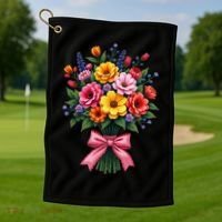 Spring Wildflower Bouquet Floral Arrangement Golf Towel thumb 1