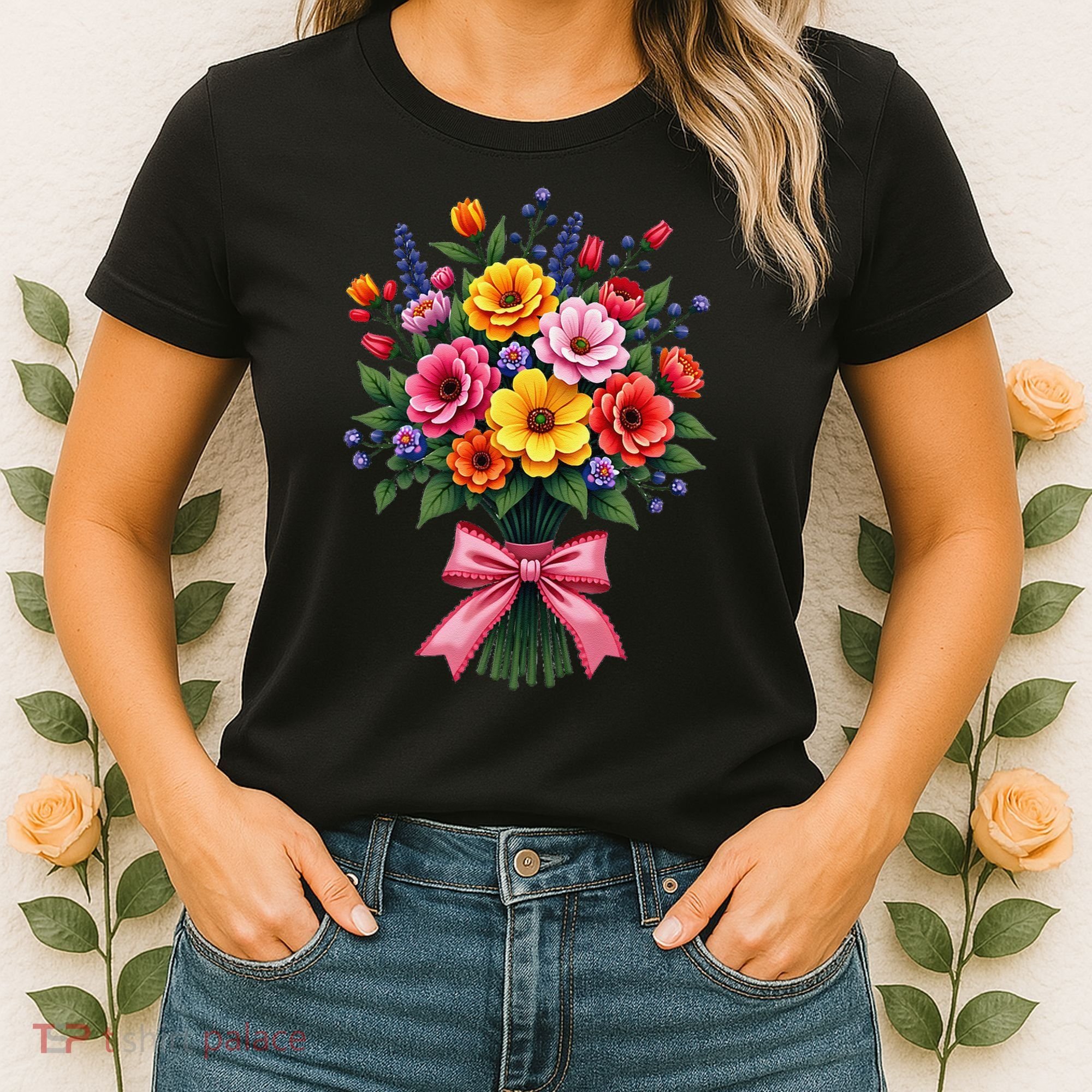 Spring Wildflower Bouquet Floral Arrangement Women's T-Shirt