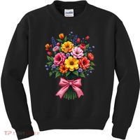 Spring Wildflower Bouquet Floral Arrangement Kids Sweatshirt thumb 0