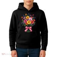 Spring Wildflower Bouquet Floral Arrangement Kids Hoodie thumb 4