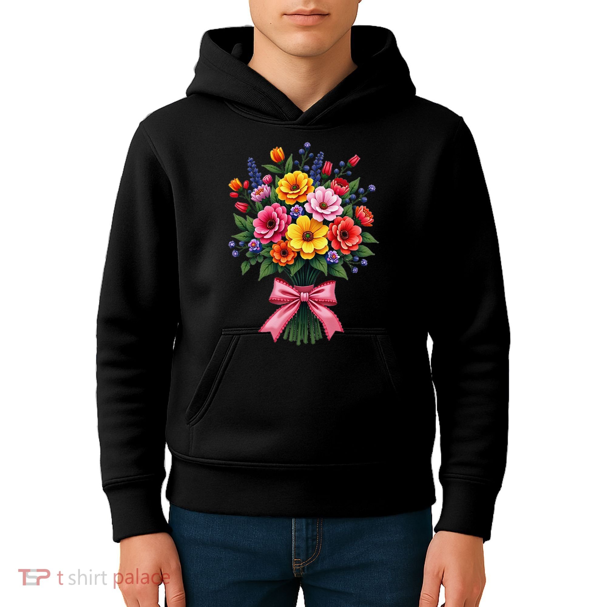 Spring Wildflower Bouquet Floral Arrangement Kids Hoodie