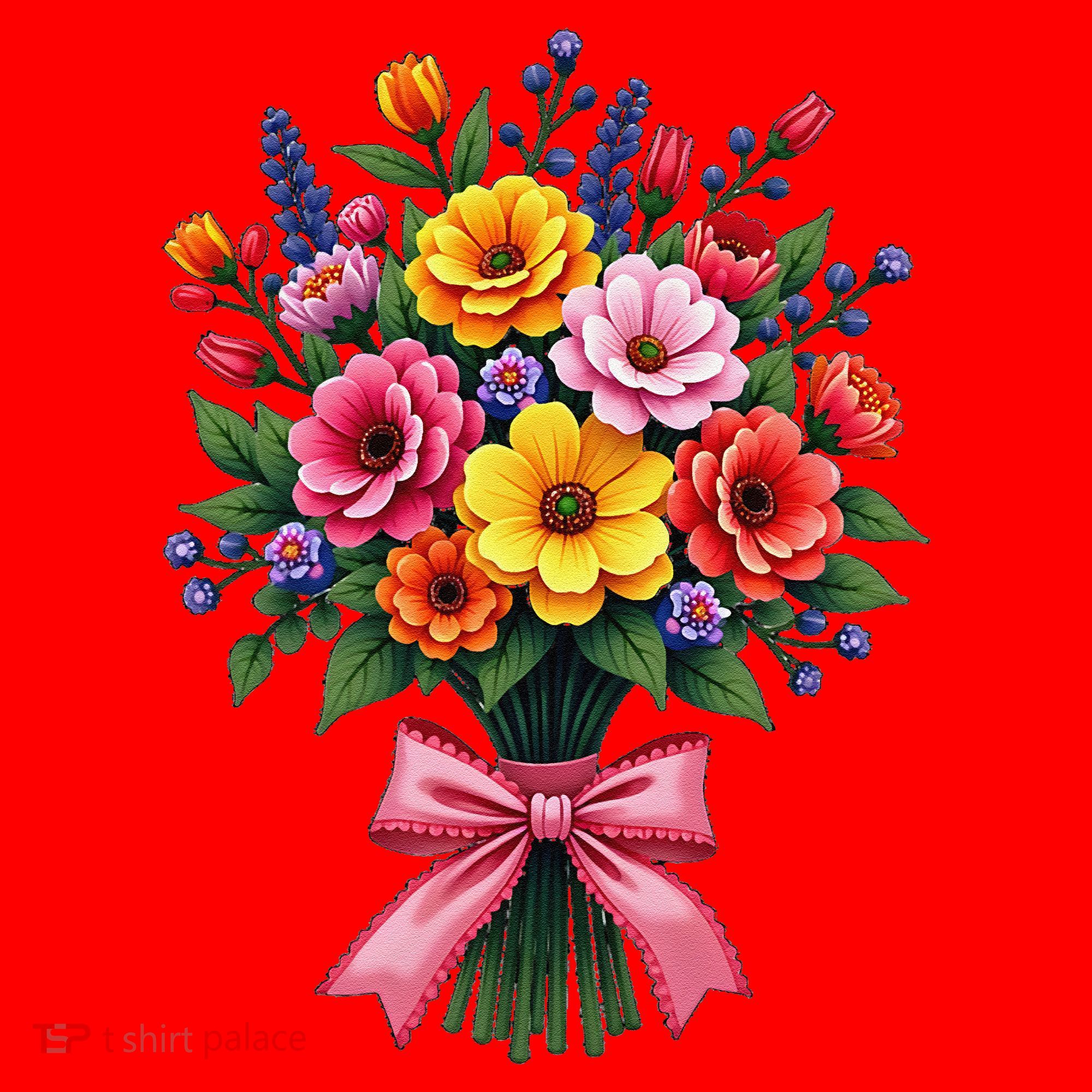 Spring Wildflower Bouquet Floral Arrangement Santa Hat