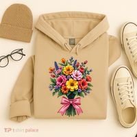 Spring Wildflower Bouquet Floral Arrangement Hoodie thumb 4