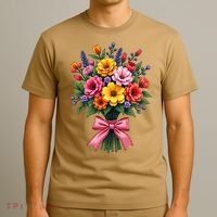 Spring Wildflower Bouquet Floral Arrangement T-Shirt thumb 3