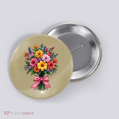 Spring Wildflower Bouquet Floral Arrangement Button