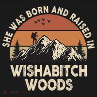 She Was Born And Raised In Wishabitch Woods Funny Retro Saying Apron thumb 3