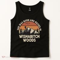She Was Born And Raised In Wishabitch Woods Funny Retro Saying Tank Top thumb 2