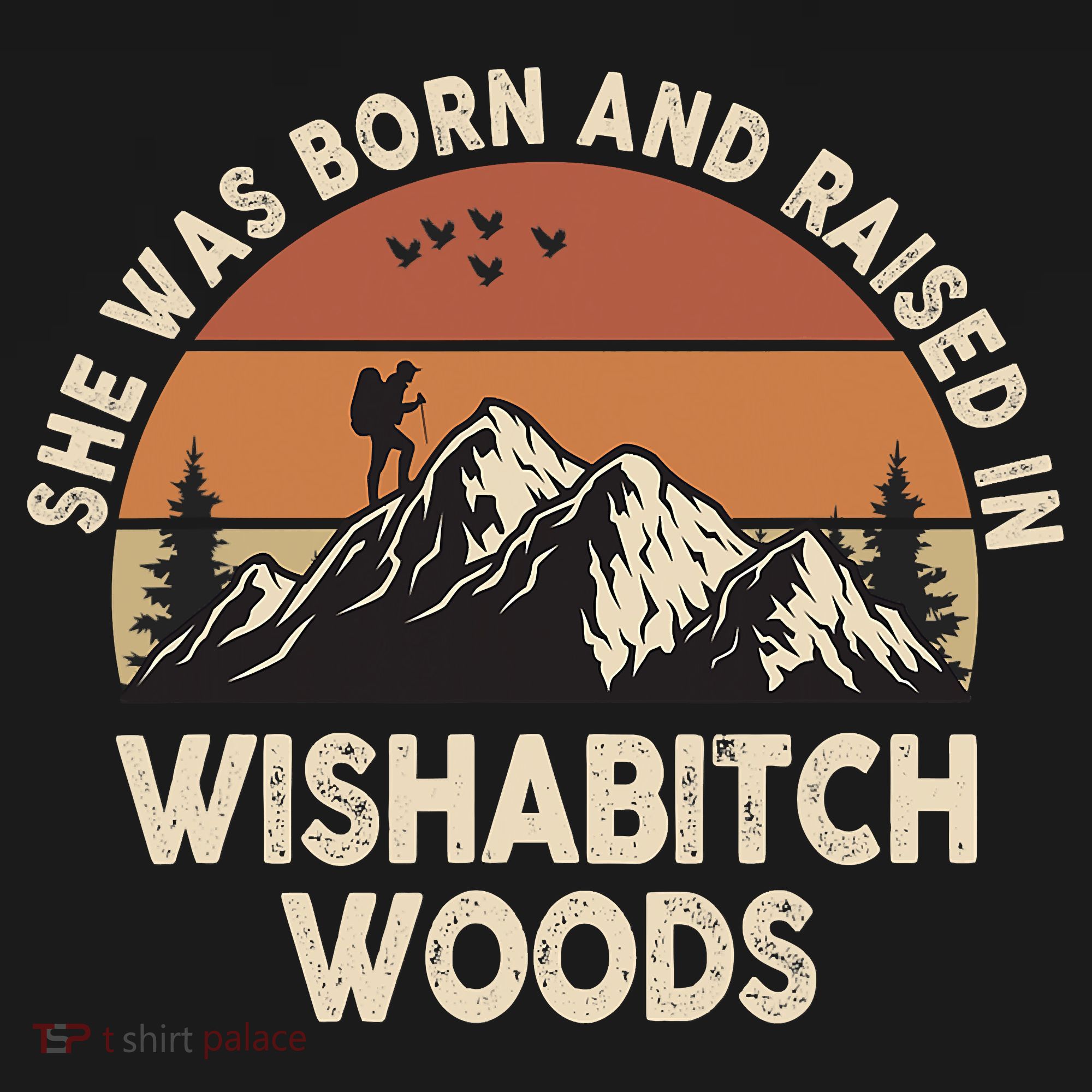 She Was Born And Raised In Wishabitch Woods Funny Retro Saying Visor
