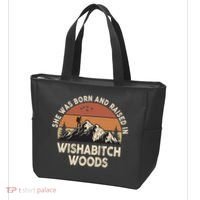 She Was Born And Raised In Wishabitch Woods Funny Retro Saying Tote Bag thumb 3
