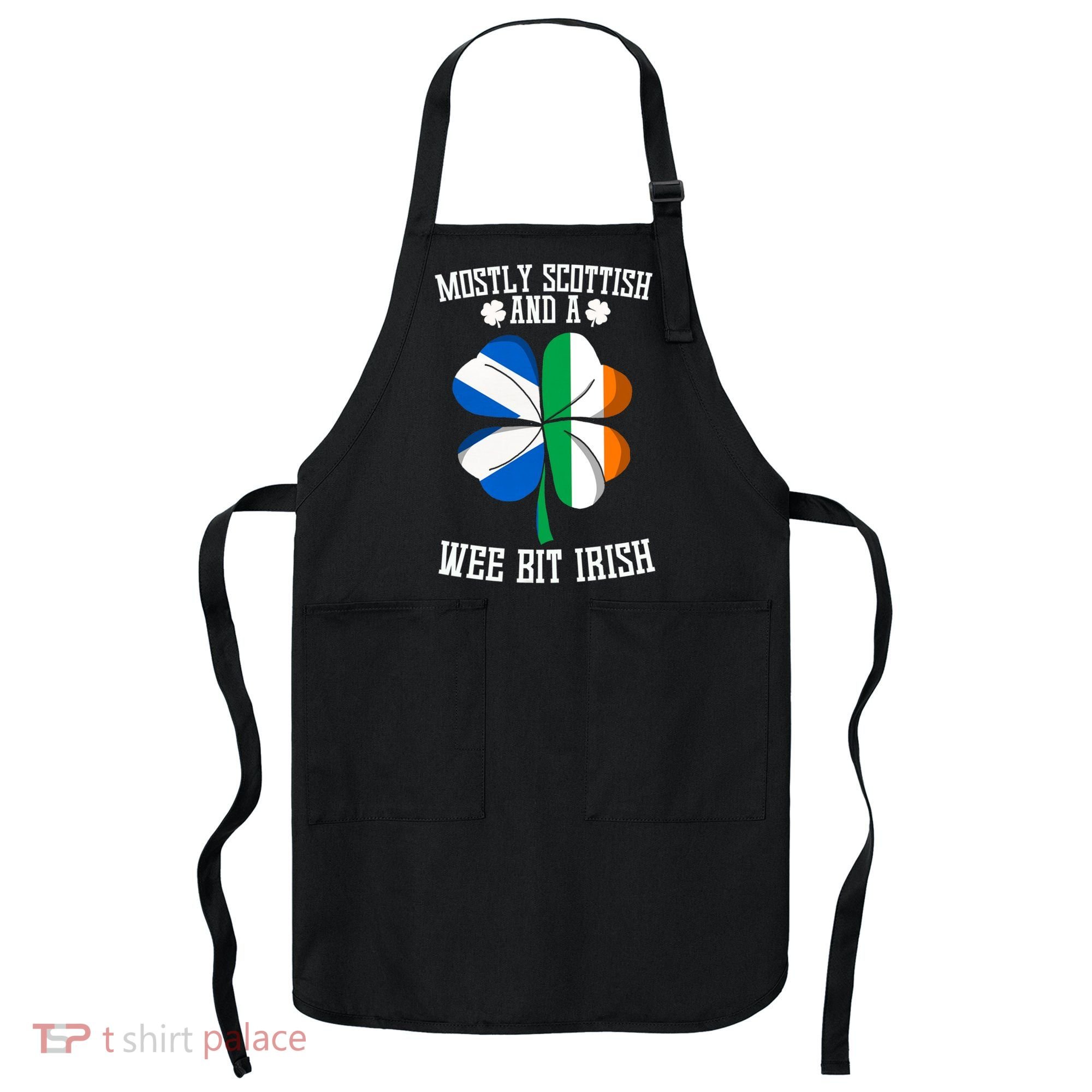 Scottish Wee Bit Irish Scotland St Patricks Day Gifts Flag Apron