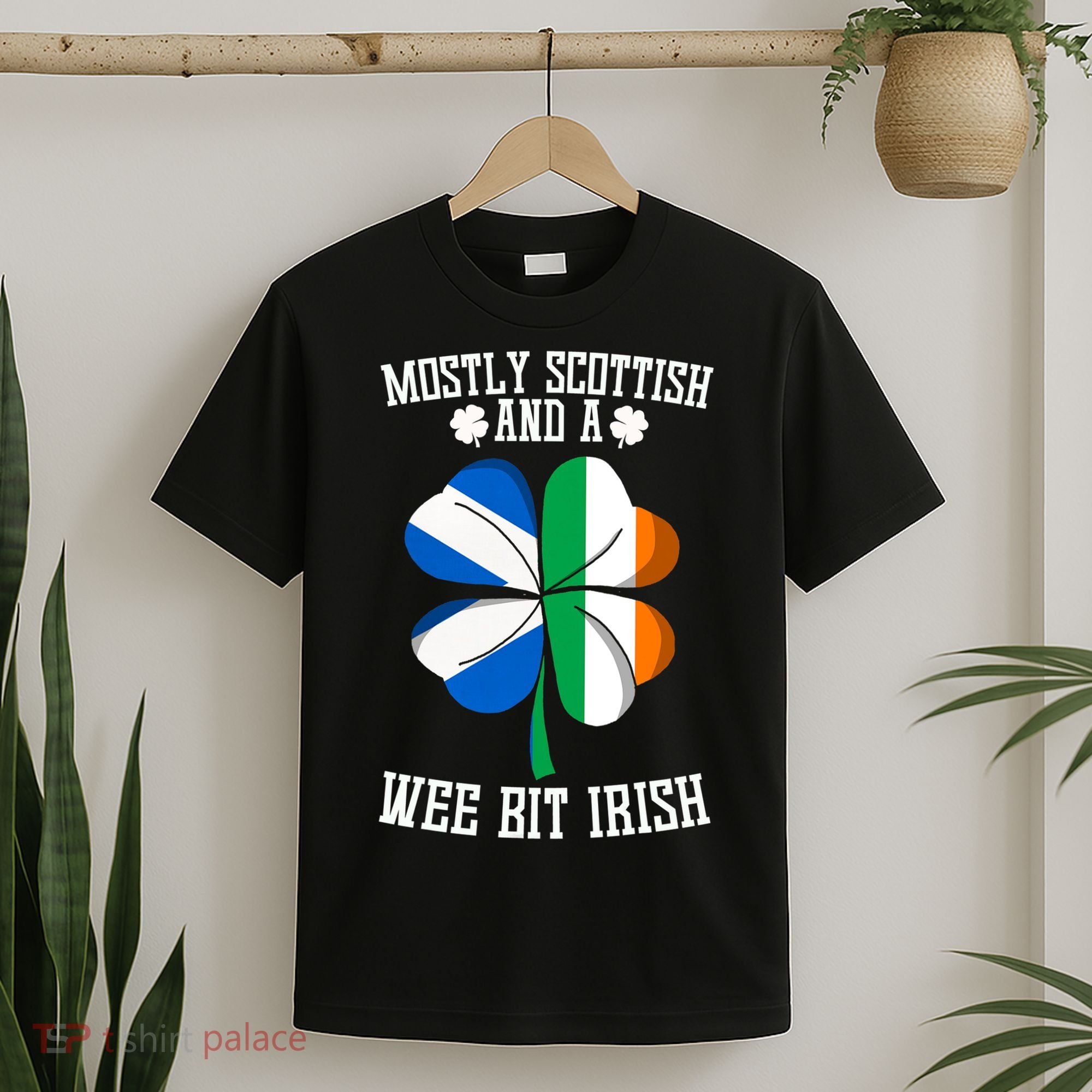 Scottish Wee Bit Irish Scotland St Patricks Day Gifts Flag T-Shirt