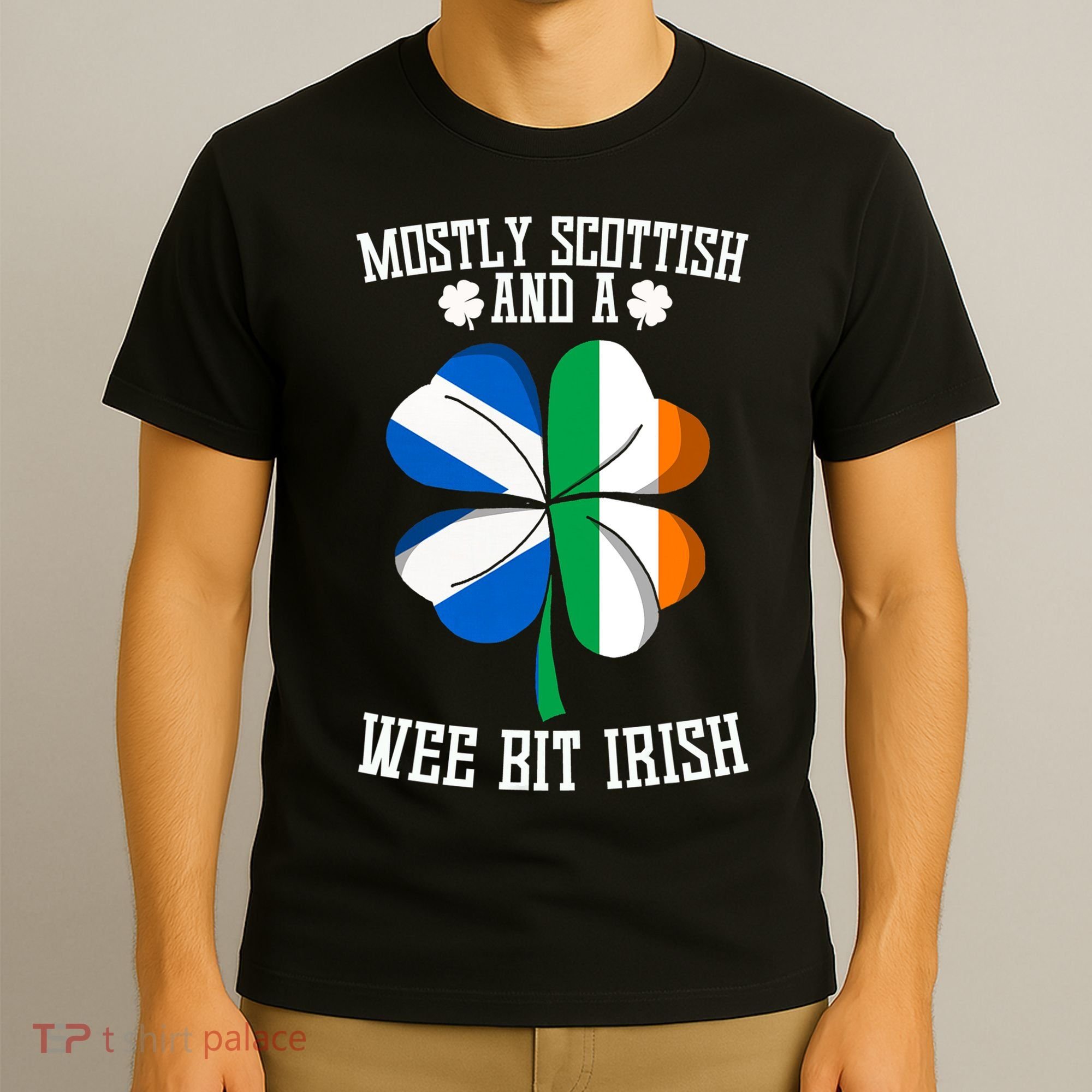 Scottish Wee Bit Irish Scotland St Patricks Day Gifts Flag T-Shirt