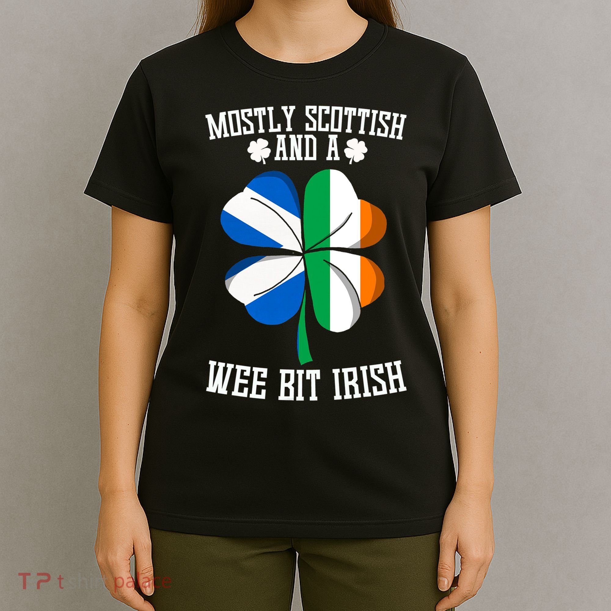 Scottish Wee Bit Irish Scotland St Patricks Day Gifts Flag T-Shirt