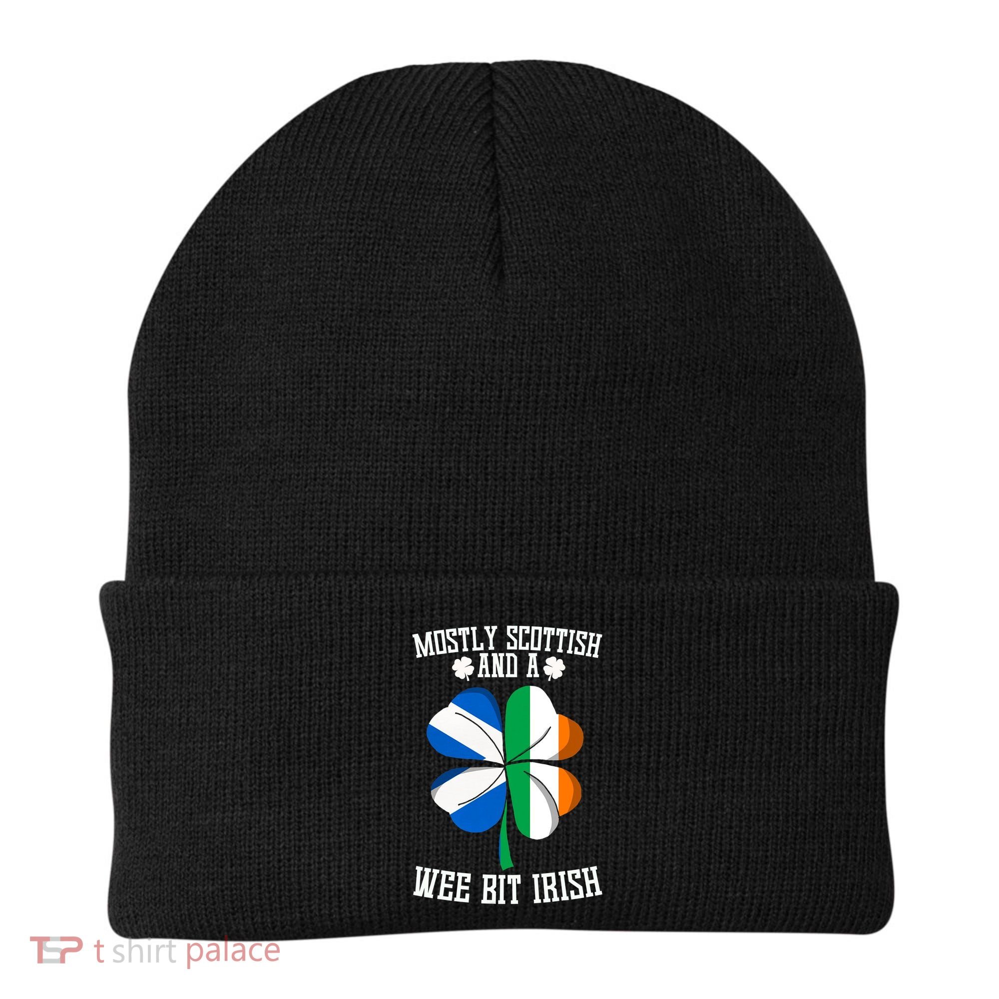 Scottish Wee Bit Irish Scotland St Patricks Day Gifts Flag Beanie