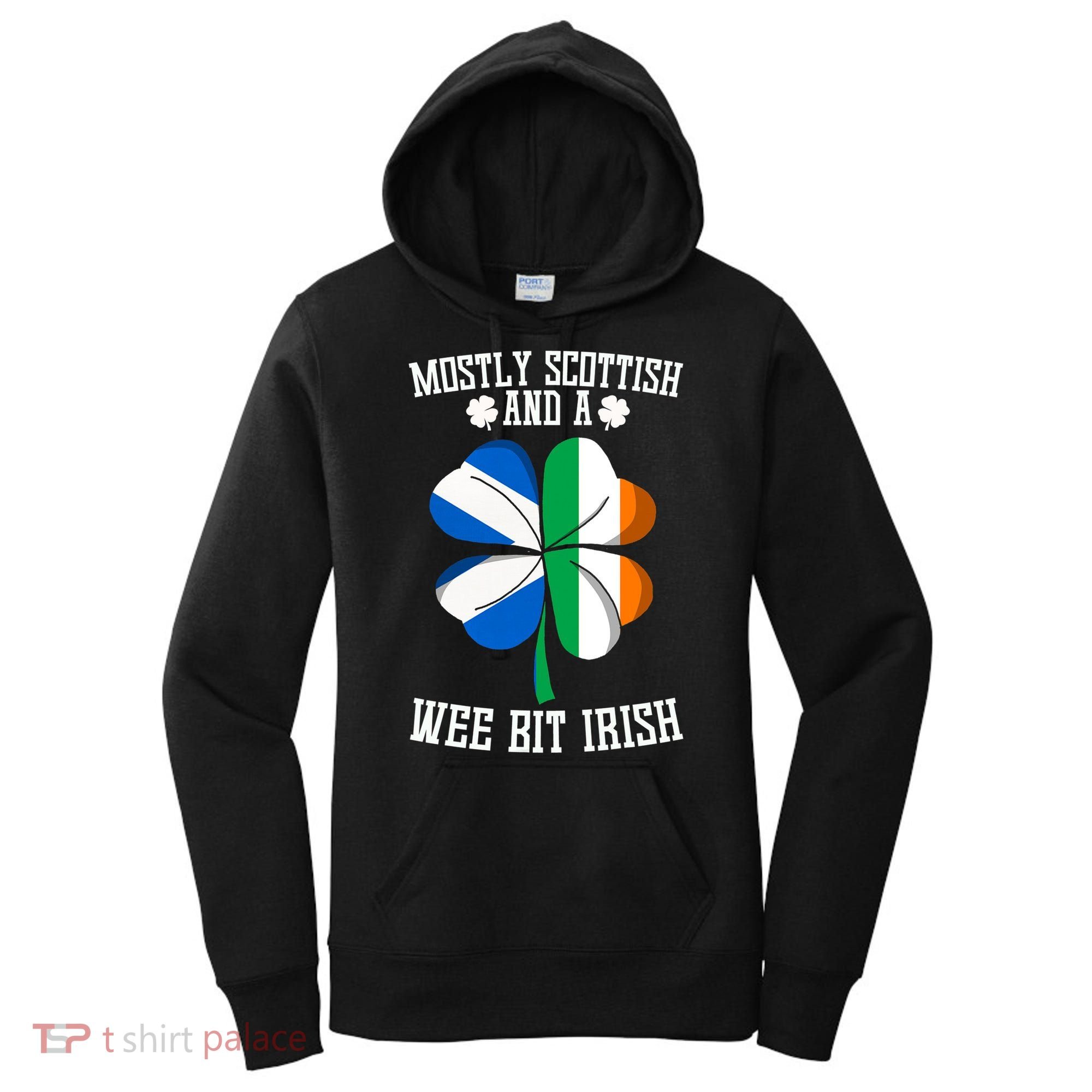 Scottish Wee Bit Irish Scotland St Patricks Day Gifts Flag Women's Hoodie