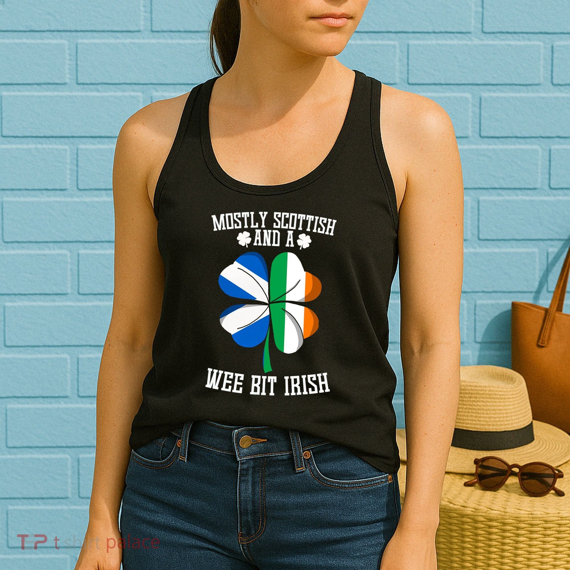 Scottish Wee Bit Irish Scotland St Patricks Day Gifts Flag Women's Tank Top
