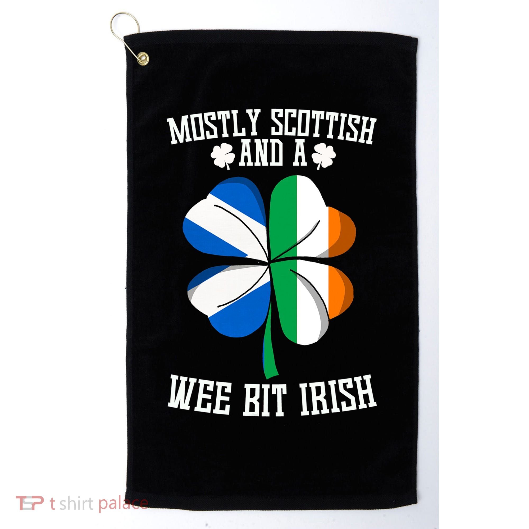 Scottish Wee Bit Irish Scotland St Patricks Day Gifts Flag Golf Towel