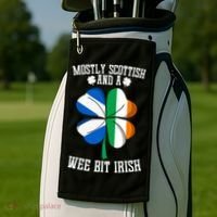 Scottish Wee Bit Irish Scotland St Patricks Day Gifts Flag Golf Towel thumb 2