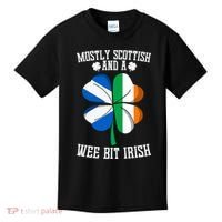 Scottish Wee Bit Irish Scotland St Patricks Day Gifts Flag Kids T-Shirt thumb 0