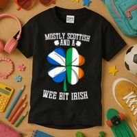 Scottish Wee Bit Irish Scotland St Patricks Day Gifts Flag Kids T-Shirt thumb 3