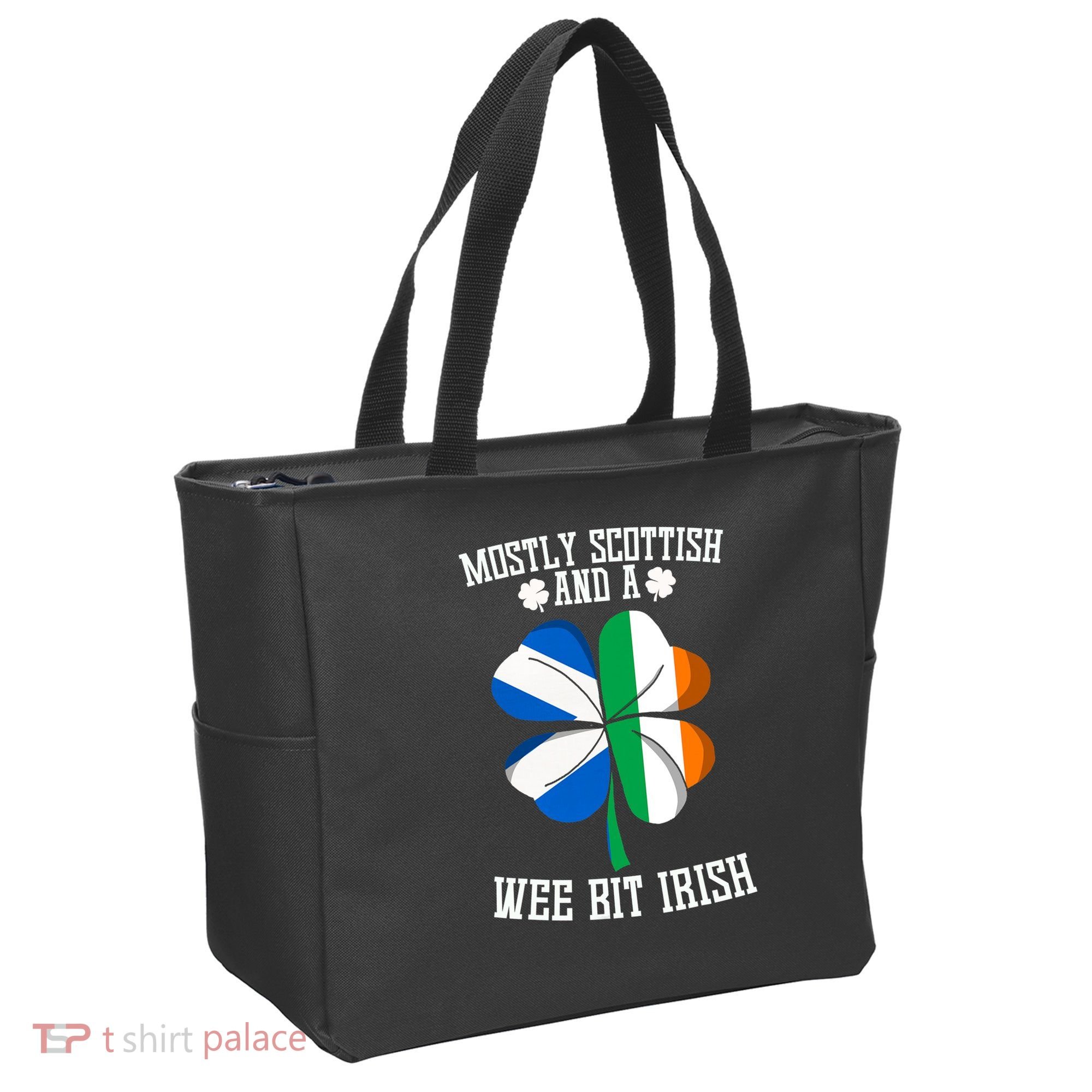 Scottish Wee Bit Irish Scotland St Patricks Day Gifts Flag Tote Bag