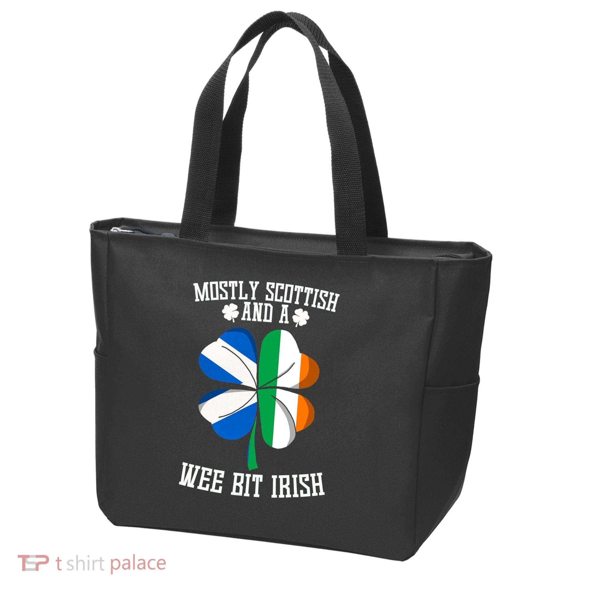 Scottish Wee Bit Irish Scotland St Patricks Day Gifts Flag Tote Bag