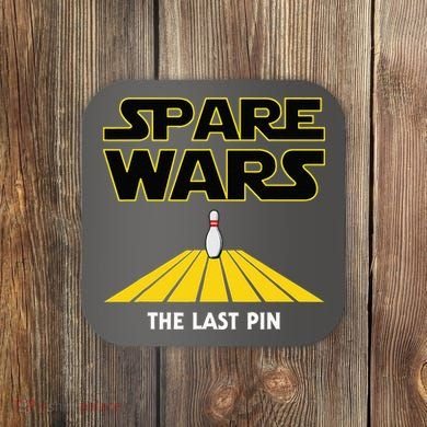 Spare Wars Bowler & Bowling Parody Coaster