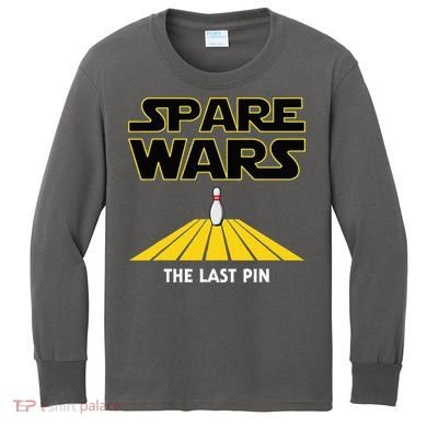 Spare Wars Bowler & Bowling Parody Kids Long Sleeve Shirt