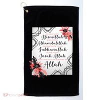 Start With Bismillah And Alhamdulillah Allah Muslim Prayer Cute Gift Golf Towel thumb 0