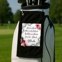 Start With Bismillah And Alhamdulillah Allah Muslim Prayer Cute Gift Golf Towel thumb 2
