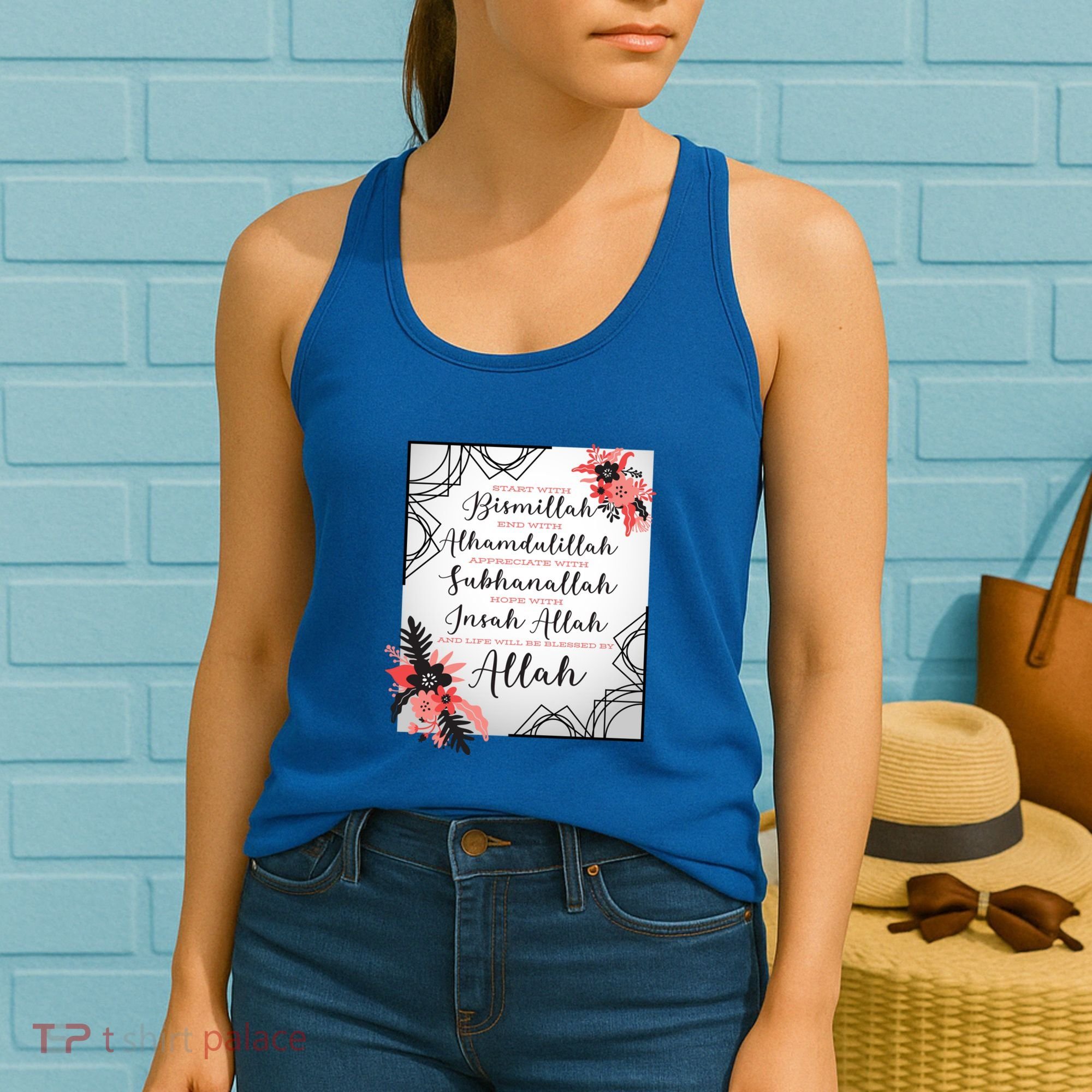 Start With Bismillah And Alhamdulillah Allah Muslim Prayer Cute Gift Women's Tank Top
