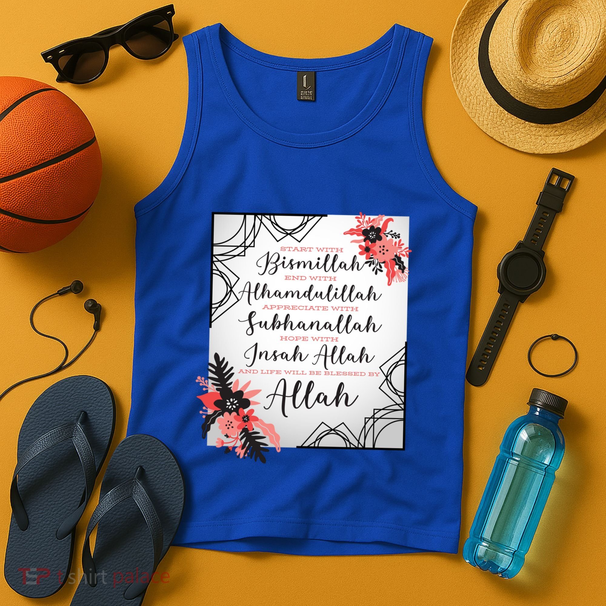 Start With Bismillah And Alhamdulillah Allah Muslim Prayer Cute Gift Tank Top