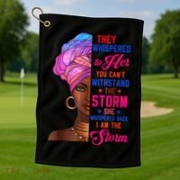 She Whispered Back I Am The Storm Black History Month 31 Golf Towel thumb 1