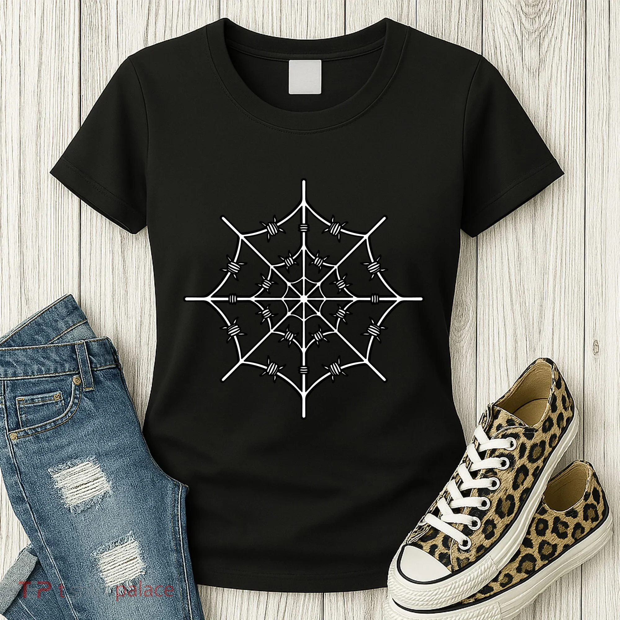 Spider Web Barbed Wire Women's T-Shirt