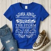 She Whispered Back I Am The Storm Motivational Gift Women's T-Shirt thumb 3