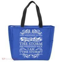 She Whispered Back I Am The Storm Motivational Gift Tote Bag thumb 0
