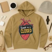Sorry Were Closed Heart Hoodie thumb 3