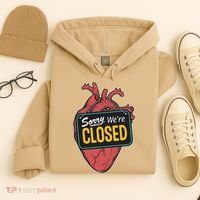 Sorry Were Closed Heart Hoodie thumb 4
