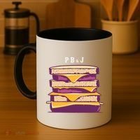 Sandwich With Creamy Peanut Butter And Jelly Coffee Mug thumb 4